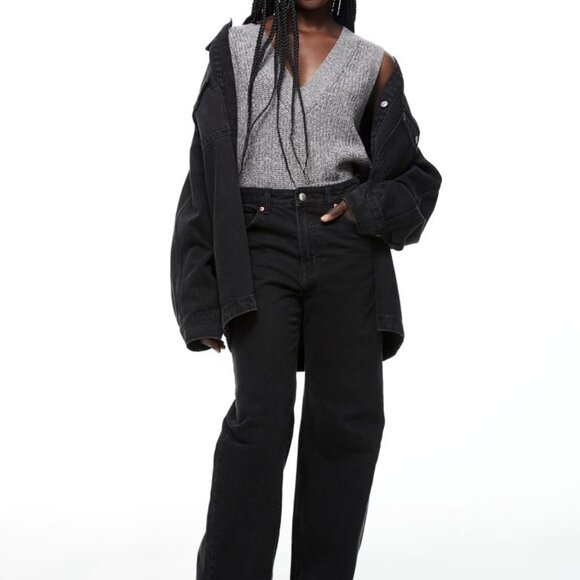 H&M wide-leg long pale denim blue - Picture 2 of 4